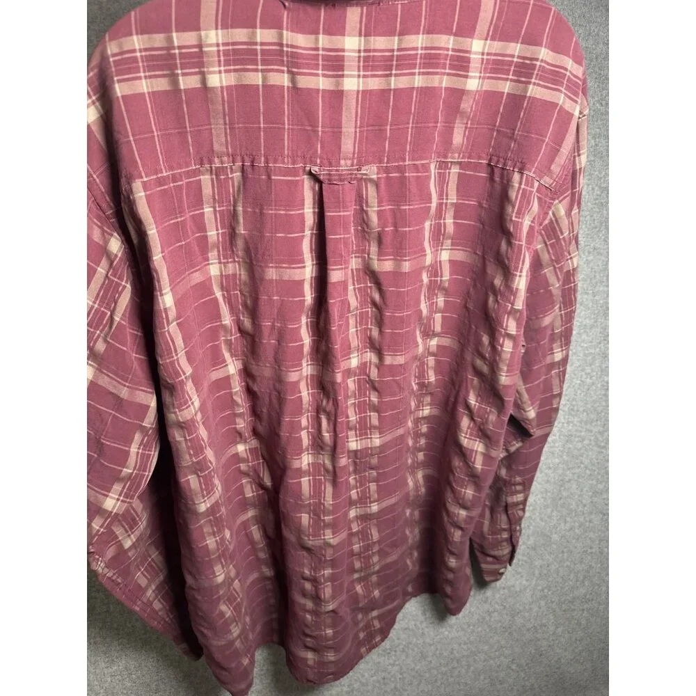 The North Face Mens XXL Shirt Button Long Sleeve Plaid Red Collared Top Casual‎